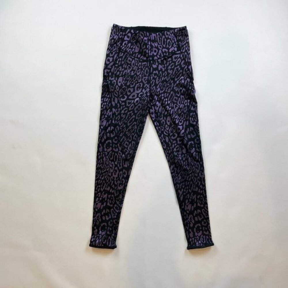 NWOT Victoria's Secret Sweat On Point Shine Legging 4 Purple Leopard